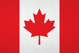 Canadian flag with nice satin texture.